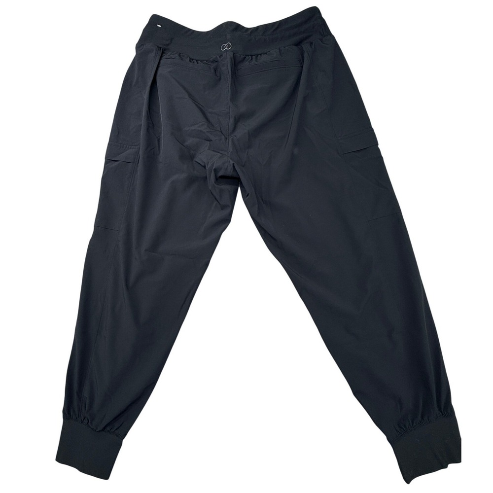 CALIA Jogger Pants Womens Large Black Cargo High Rise Drawstring Pocket - Picture 6 of 11